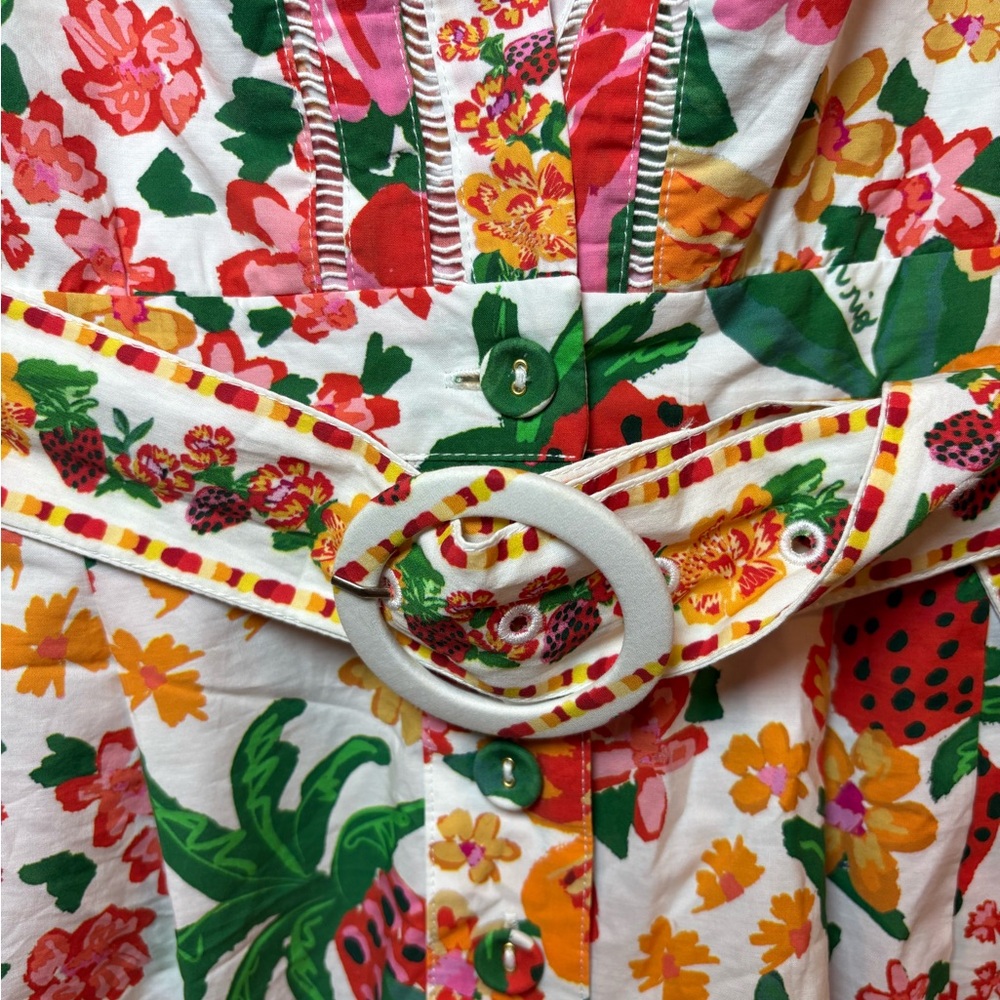 FARM Rio White Floral Belted Romper with Pink, Green & Yellow - Picture 2 of 7